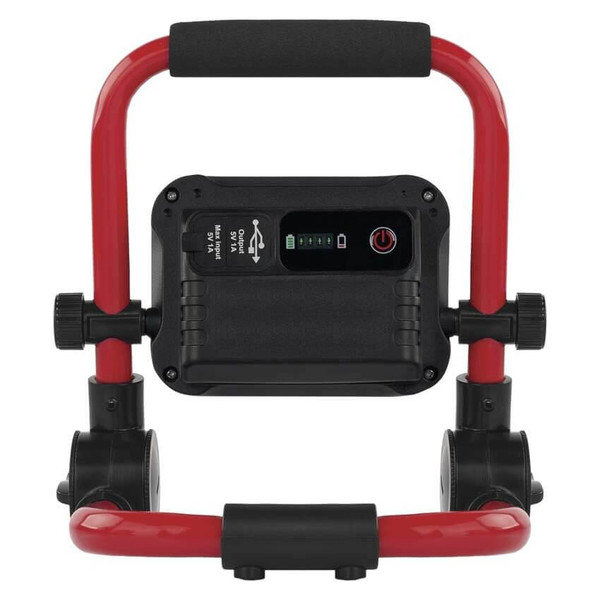 Emos LED Fluter Acco 20W tageslichtweiss 6500K Akku IP54 Rot Schwarz Aluminium 21x18cm ZS2813