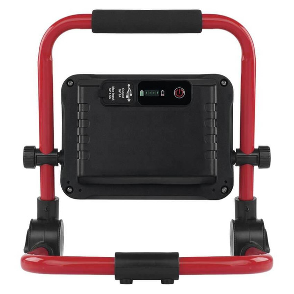 Emos LED Fluter Acco 35W tageslichtweiss 6500K Akku IP54 Rot Schwarz Aluminium 27x22cm ZS2823