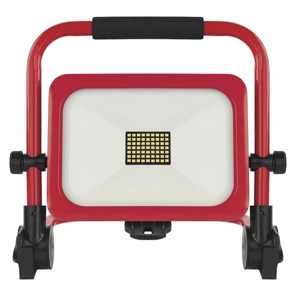Emos LED Fluter Acco 50W tageslichtweiss 6500K Akku IP54 Rot Schwarz Aluminium 29x22cm ZS2833