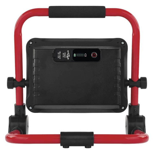 Emos LED Fluter Acco 50W tageslichtweiss 6500K Akku IP54 Rot Schwarz Aluminium 29x22cm ZS2833