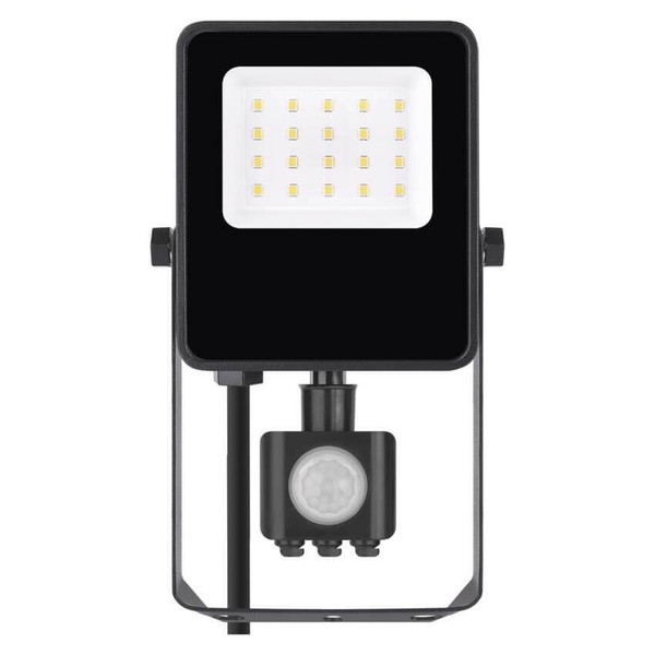 Emos LED Fluter mit Bewegungsmelder Visio 10W neutralweiss 4000K IP54 Schwarz Aluminium 11x18,5cm ZS2913