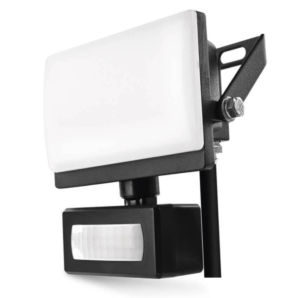 Emos LED Fluter mit Bewegungsmelder Tambo Evo 10W neutralweiss 4000K IP44 Schwarz Aluminium 10,5x12cm ZS2914