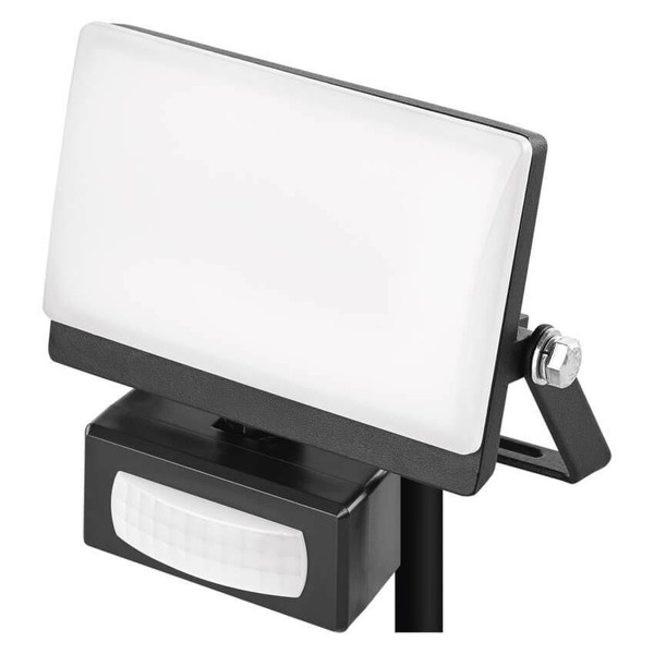 Emos LED Fluter mit Bewegungsmelder Tambo Evo 10W neutralweiss 4000K IP44 Schwarz Aluminium 10,5x12cm ZS2914