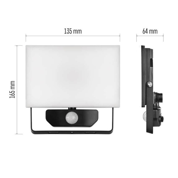 Emos LED Fluter mit Bewegungsmelder Tambo 20W neutralweiss 4000K IP54 Schwarz Aluminium 13,5x16,5cm ZS2922
