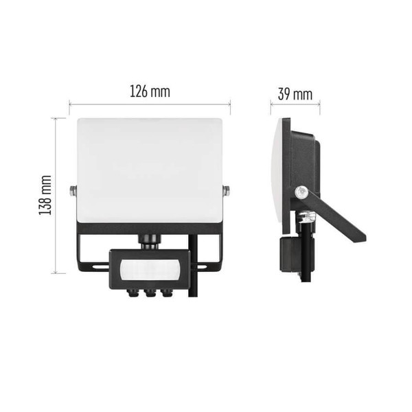 Emos LED Fluter mit Bewegungsmelder Tambo Evo 20W neutralweiss 4000K IP44 Schwarz Aluminium 13x14cm ZS2924