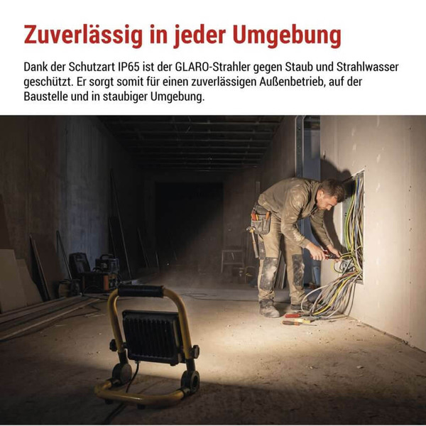 Emos LED Baustrahler Glaro 30W neutralweiss 4000K IP65 Schwarz Gelb Aluminium ZS3213