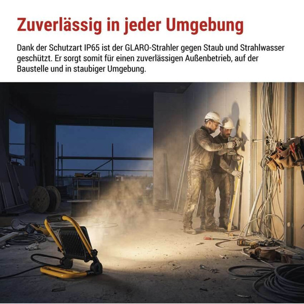 Emos LED Baustrahler Glaro 50W neutralweiss 4000K IP65 Schwarz Gelb Aluminium ZS3214