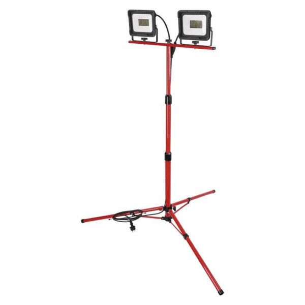 Emos LED Fluter Set mit Stativ Elion 2x 30W neutralweiss 4000K IP65 Rot Schwarz Aluminium 115x107,5cm ZS3333.2