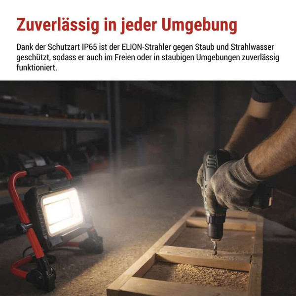 Emos LED Baustrahler Elion 50W neutralweiss 4000K IP65 Rot Schwarz Aluminium 28x18cm ZS3343