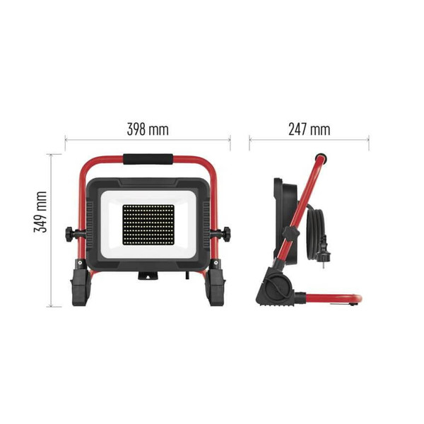 Emos LED Baustrahler Elion 100W neutralweiss 4000K IP65 Rot Schwarz Aluminium 40x35cm ZS3353
