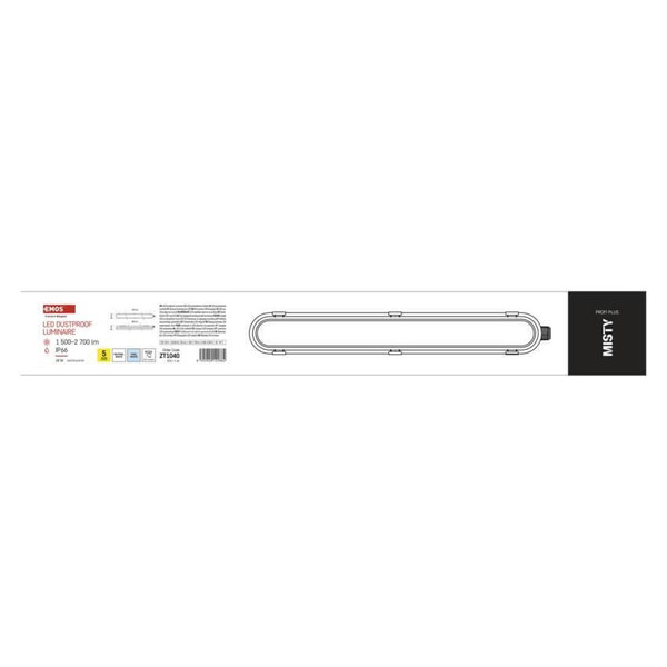 Emos LED Feuchtraumleuchte Misty 18W einstellbar CCT neutral-/tageslichtweiss 4000K/6500K IP66 Grau 67cm ZT1040