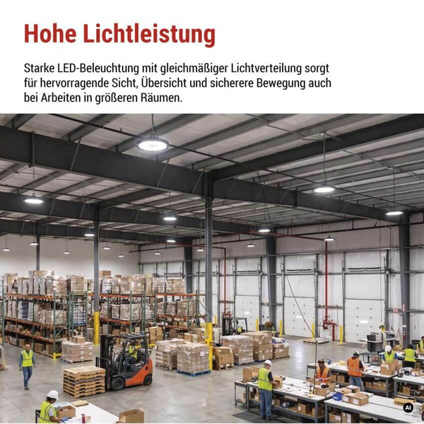 Emos LED Hallenleuchte Cirus 77W neutralweiss 4000K IP65 Dunkelgrau Aluminium Ø26cm ZU901