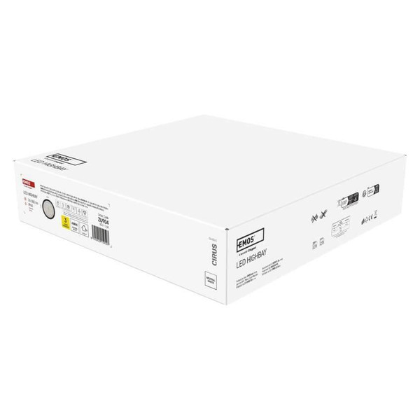 Emos LED Hallenleuchte Cirus 200W neutralweiss 4000K IP65 Dunkelgrau Aluminium Ø36cm ZU904