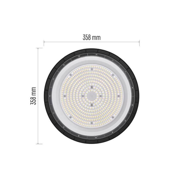 Emos LED Hallenleuchte Cirus 200W neutralweiss 4000K IP65 Dunkelgrau Aluminium Ø36cm ZU904