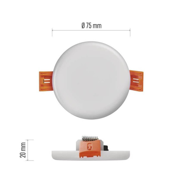 Emos LED Panel Vixxo 6W neutralweiss 4000K IP65 Weiß Aluminium Ø7cm ZV1112