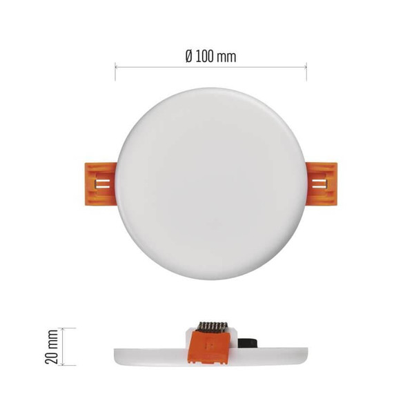 Emos LED Panel Vixxo 7,5W neutralweiss 4000K IP65 Weiß Aluminium Ø10cm ZV1122