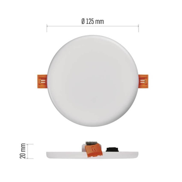 Emos LED Panel Vixxo 10W neutralweiss 4000K IP65 Weiß Aluminium Ø12,5cm ZV1132