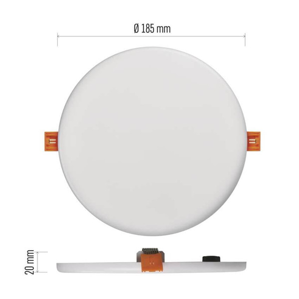 Emos LED Einbaustrahler Vixxo 19W neutralweiss 4000K IP65 Weiß Aluminium Ø18,5cm ZV1152