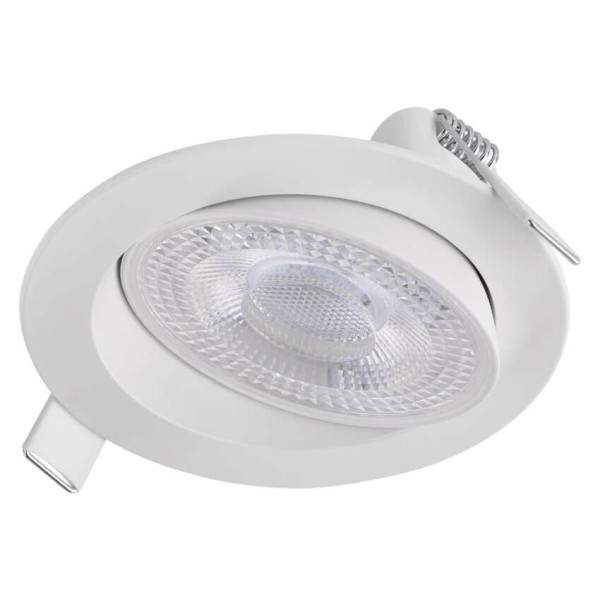 Emos LED Einbaustrahler Geri 6,5W CCT warm-/neutral-/tageslichtweiss 2700K/4000K/6500K dimmbar Weiß Aluminium Ø10,5cm ZV1160