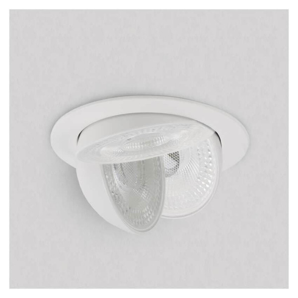 Emos LED Einbaustrahler Geri 6,5W CCT warm-/neutral-/tageslichtweiss 2700K/4000K/6500K dimmbar Weiß Aluminium Ø10,5cm ZV1160
