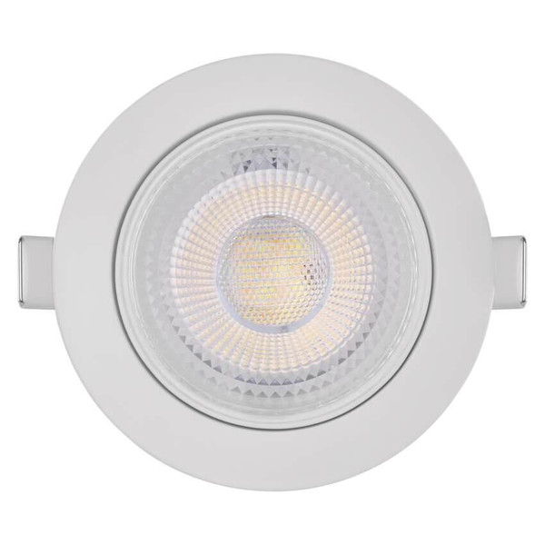 Emos LED Einbaustrahler Geri 6,5W CCT warm-/neutral-/tageslichtweiss 2700K/4000K/6500K dimmbar Weiß Aluminium Ø10,5cm ZV1160
