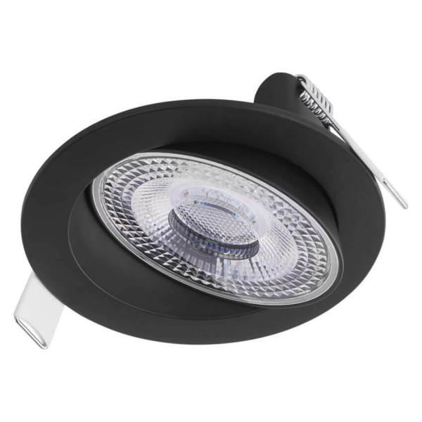 Emos LED Einbaustrahler Geri 6,5W CCT warm-/neutral-/tageslichtweiss 2700K/4000K/6500K dimmbar Schwarz Aluminium Ø10,5cm ZV1161