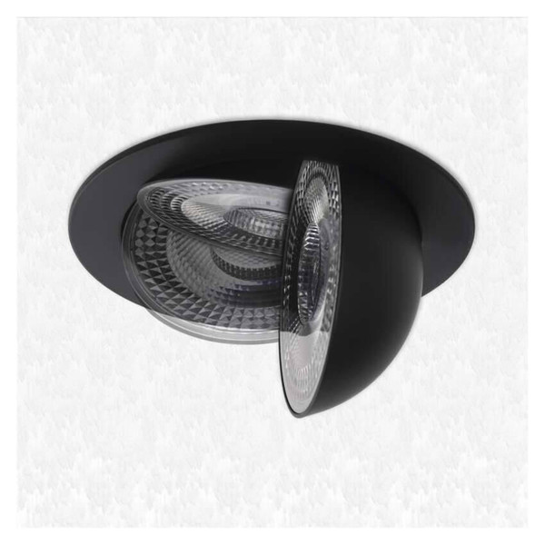 Emos LED Einbaustrahler Geri 6,5W CCT warm-/neutral-/tageslichtweiss 2700K/4000K/6500K dimmbar Schwarz Aluminium Ø10,5cm ZV1161