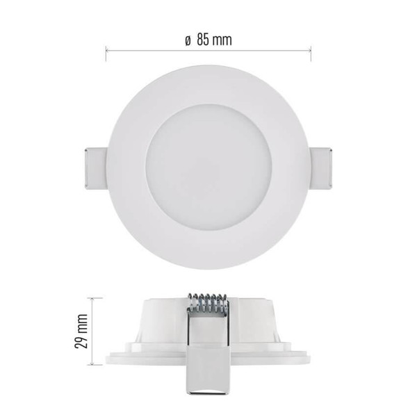 Emos LED Einbaustrahler 4,5W CCT warm-/neutralweiss 2700K/4000K IP65 Weiß Ø8,5cm ZV1163