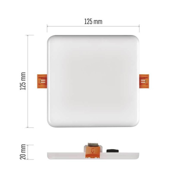 Emos LED Panel Vixxo 10W neutralweiss 4000K IP65 Weiß Aluminium 12,5x12,5cm ZV2132