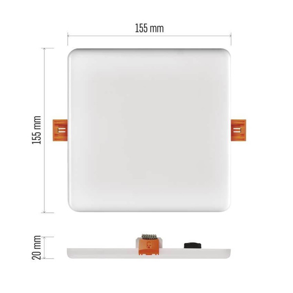 Emos LED Panel Vixxo 13,5W neutralweiss 4000K IP65 Weiß Aluminium 15,5x15,5cm ZV2142