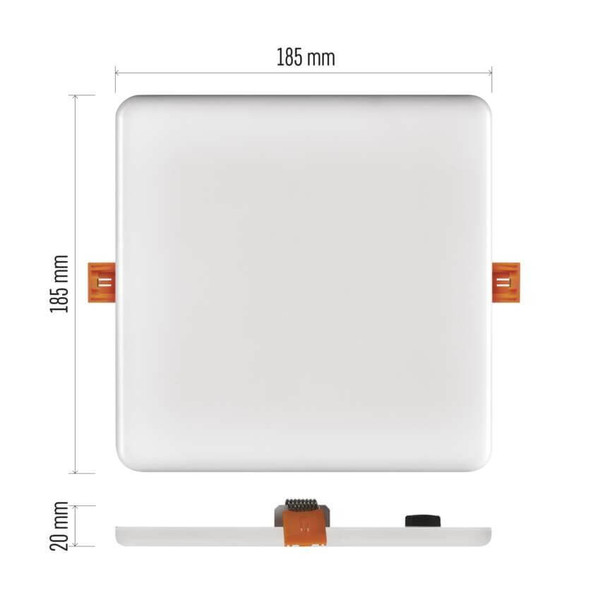 Emos LED Panel Vixxo 19W neutralweiss 4000K IP65 Weiß Aluminium 18,5x18,5cm ZV2152