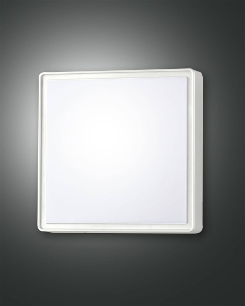 Fabas Luce LED Außen-Deckenleuchte Oban 240x95mm 15W Warmweiß IP65 Weiß, made in Italy