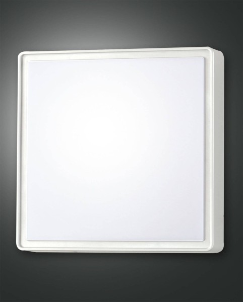 Fabas Luce LED Außen-Deckenleuchte Oban 300x100mm 27W Warmweiß IP65 Weiß, made in Italy