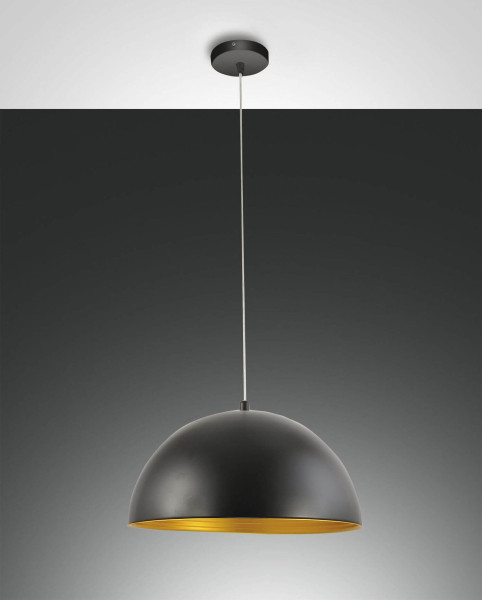 Fabas Luce Pendelleuchte Dingle E27 Ø400mm Schwarz, made in Italy