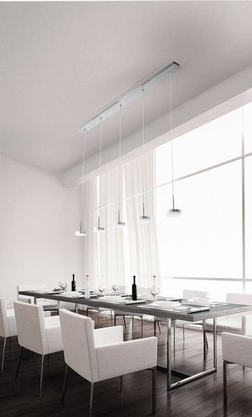 Fabas Luce LED Pendelleuchte Dunk 2000x80mm 40W Warmweiß Aluminium dimmbar