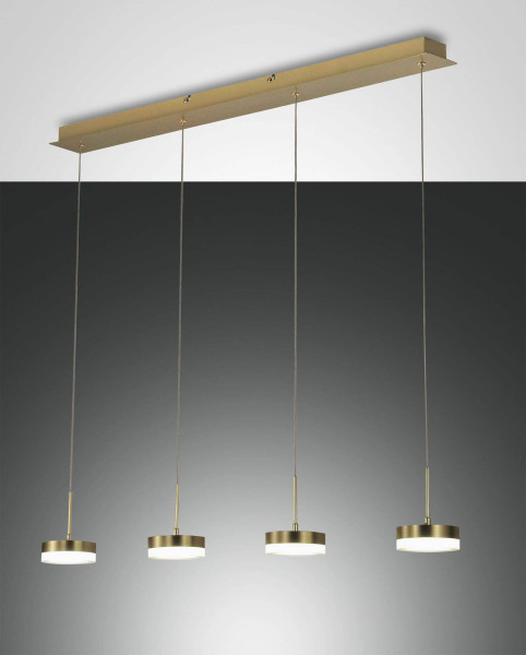 Fabas Luce LED Pendelleuchte Dunk 2000x80mm 32W Warmweiß Messing dimmbar