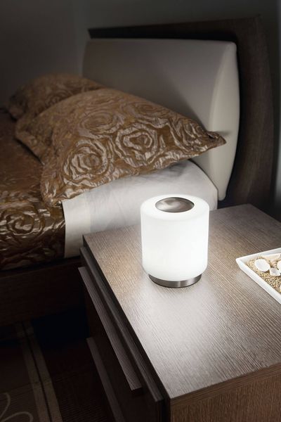 Fabas Luce LED Tischleuchte Simi Ø120mm 8W Warmweiß Chromfarben dimmbar