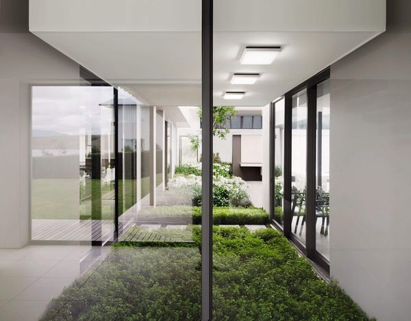 Fabas Luce LED Außen-Deckenleuchte Desdy 300x50mm 30W Warmweiß IP54 Schwarz