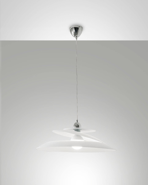 Fabas Luce Pendelleuchte Aragon E27 Smartluce Weiß Metall Glas Ø53cm