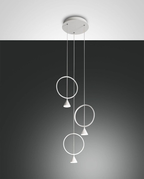 Fabas Luce LED Pendelleuchte Sirio Ø400mm 24W Warmweiß Weiß dimmbar