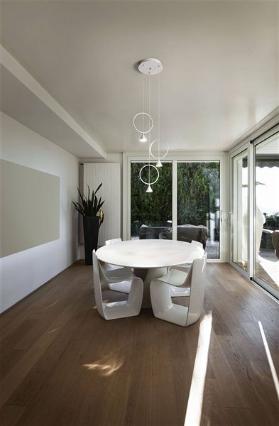 Fabas Luce LED Pendelleuchte Sirio Ø400mm 24W Warmweiß Weiß dimmbar