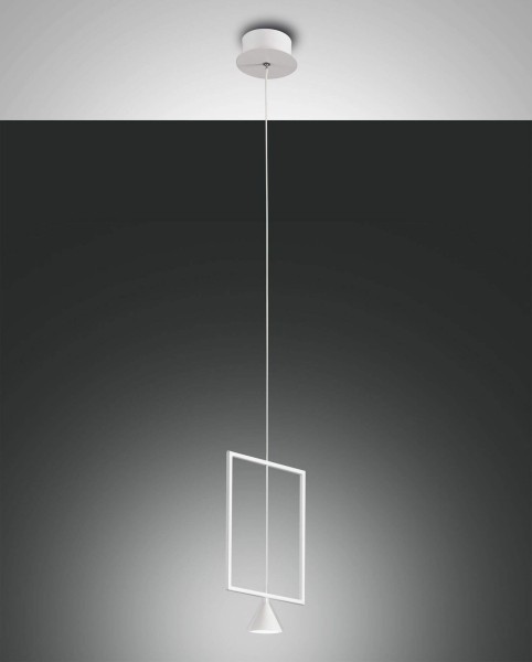 Fabas Luce LED Pendelleuchte Sirio 2000x180mm 8W Warmweiß Weiß