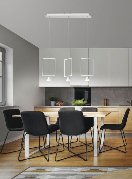 Fabas Luce LED Pendelleuchte Sirio 2000x730mm 24W Warmweiß Weiß dimmbar