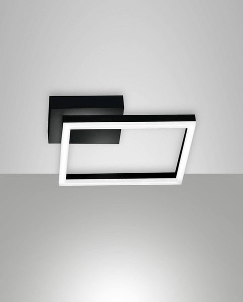 Fabas Luce LED Wandleuchte Bard 22W dimmbar Smartluce 3000K warmweiss Schwarz Metall 30x30cm