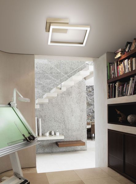 Fabas Luce LED Wand-/Deckenleuchte Bard 55x270mm 22W Warmweiß Gold dimmbar