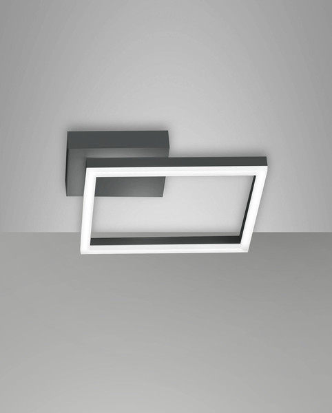 Fabas Luce LED Wandleuchte Bard 22W dimmbar Smartluce 3000K warmweiss Anthrazit Alu 30x30cm