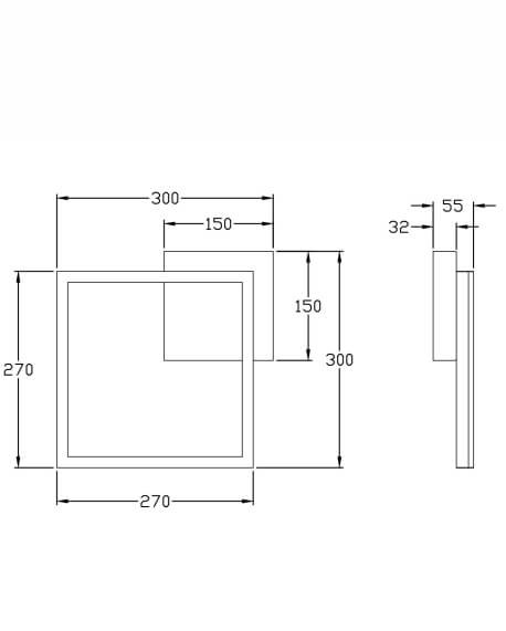 Fabas Luce LED Wandleuchte Bard 22W dimmbar Smartluce 3000K warmweiss Anthrazit Alu 30x30cm