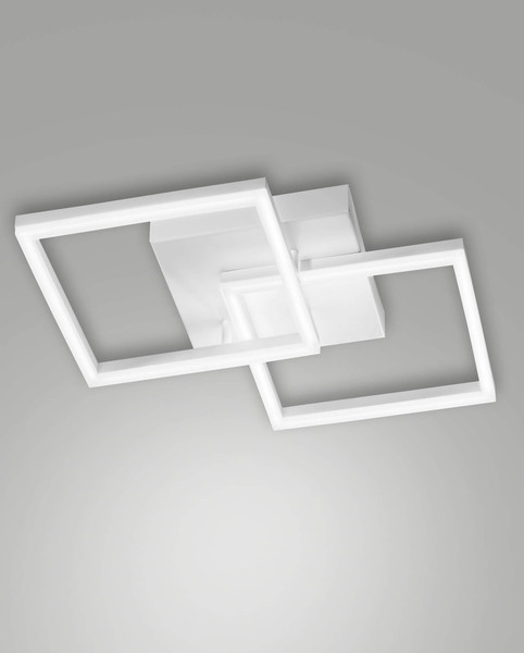 Fabas Luce LED Wandleuchte Bard 39W dimmbar Smartluce 3000K warmweiss Weiß Alu 45x45cm