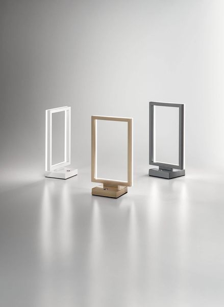 Fabas Luce LED Tischleuchte Bard 300x170mm 15W Warmweiß Weiß dimmbar