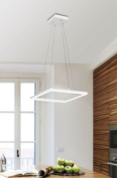 Fabas Luce LED Pendelleuchte Bard 2000x420mm 39W Warmweiß Weiß dimmbar